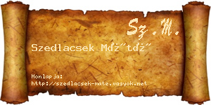 Szedlacsek Máté névjegykártya